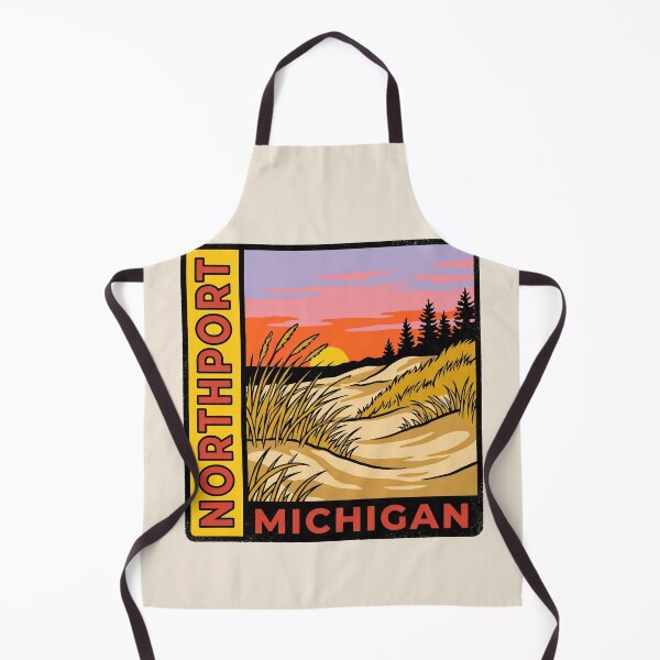 Item preview, Northport Michigan - Vintage Lake Michigan Sunset Design designed and sold by TheOldMittenIllustrated.
