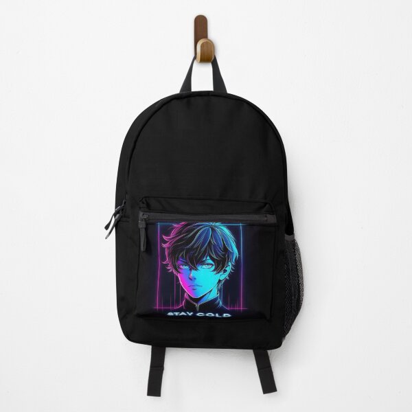 Item preview, Stay Cold Anime Neon Portrait | Cyberpunk Aesthetic Anime Quote Art designed and sold by shopwithcare.