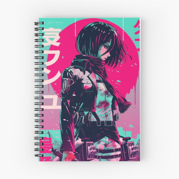 Aperçu de l'œuvre Neon Vaporwave Mikasa Chad Energy créée et vendue par AnimeArsenalPrints.