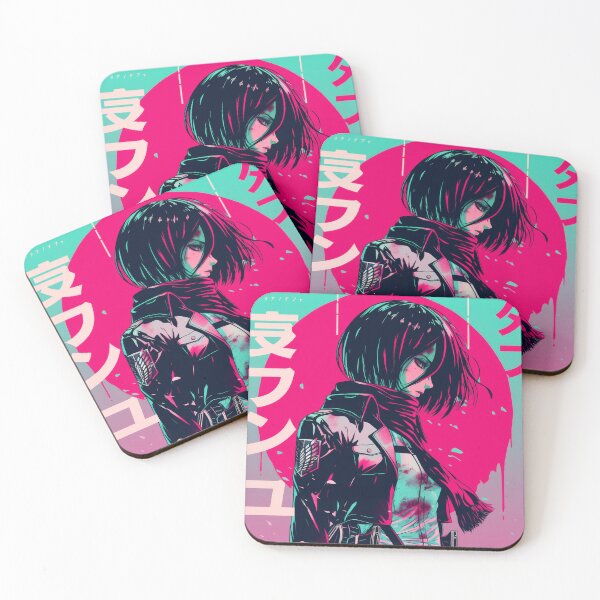 Item preview, Neon Vaporwave Mikasa Chad Energy  designed and sold by AnimeArsenalPrints.