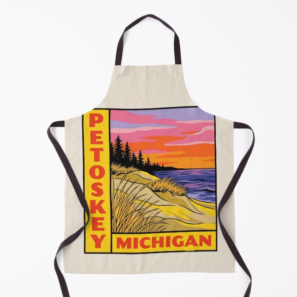 Item preview, Petoskey Michigan - Vintage Lake Michigan Sunset Design designed and sold by TheOldMittenIllustrated.