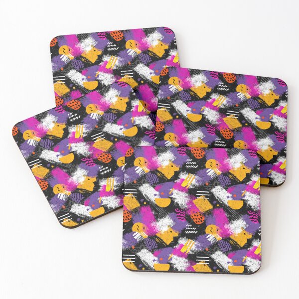 Item preview, Retro Memphis Grunge Shape Collage Pattern designed and sold by bubblegoth.