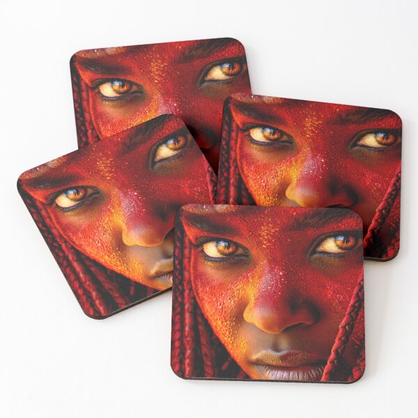 Item preview, Vibrant Portrait of a Red-Hued Warrior designed and sold by Artessie.