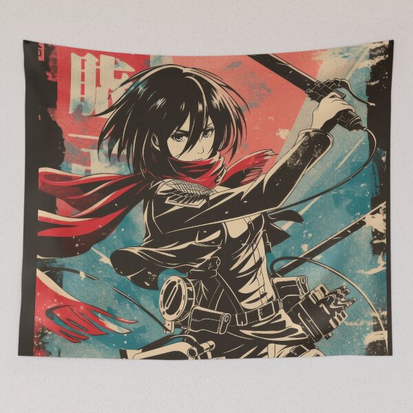 Item preview,  Mikasa Vintage Warned Poster  designed and sold by AnimeArsenalPrints.
