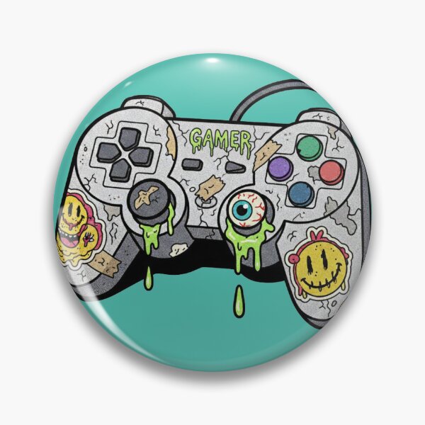 Item preview, Pixel Chaos: Sticker Bombed Gamer Controller designed and sold by unthinkabletees.