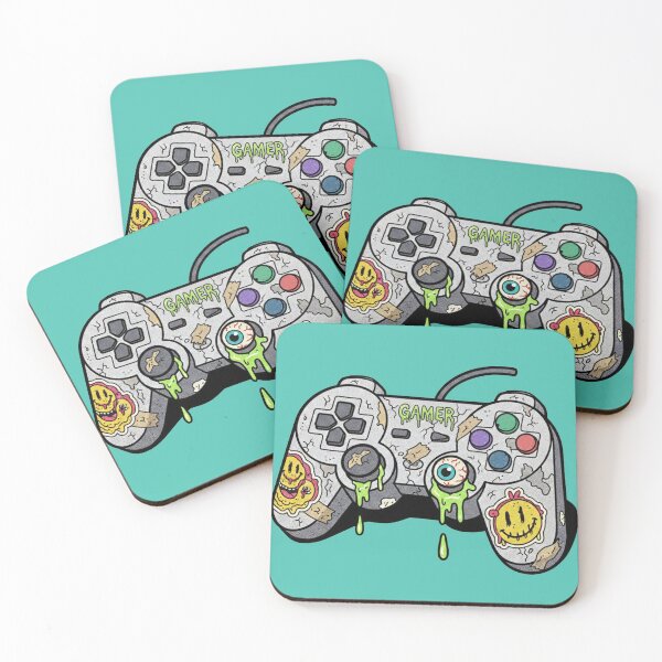 Item preview, Pixel Chaos: Sticker Bombed Gamer Controller designed and sold by unthinkabletees.