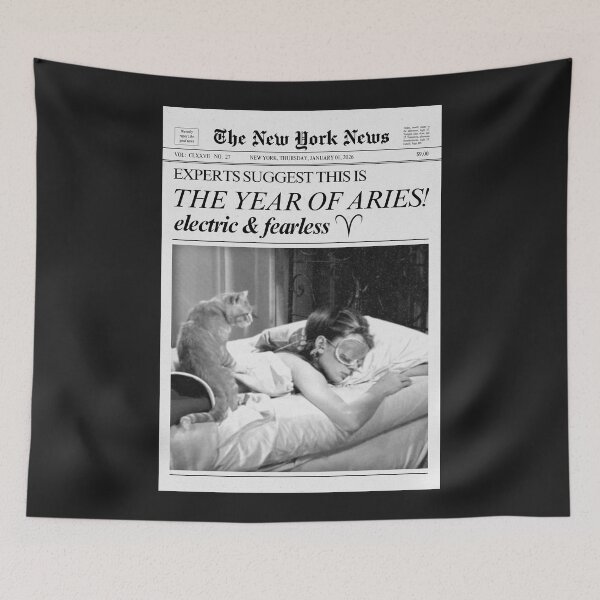 Item preview, Aries Zodiac Sign Newspaper designed and sold by SaltedBeachPaperie.