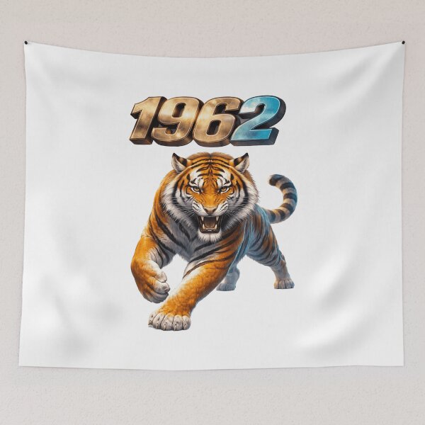 Item preview, 1962 Year of the Tiger Eastern Zodiac Strength Courage Power Design designed and sold by AlexLineArt.
