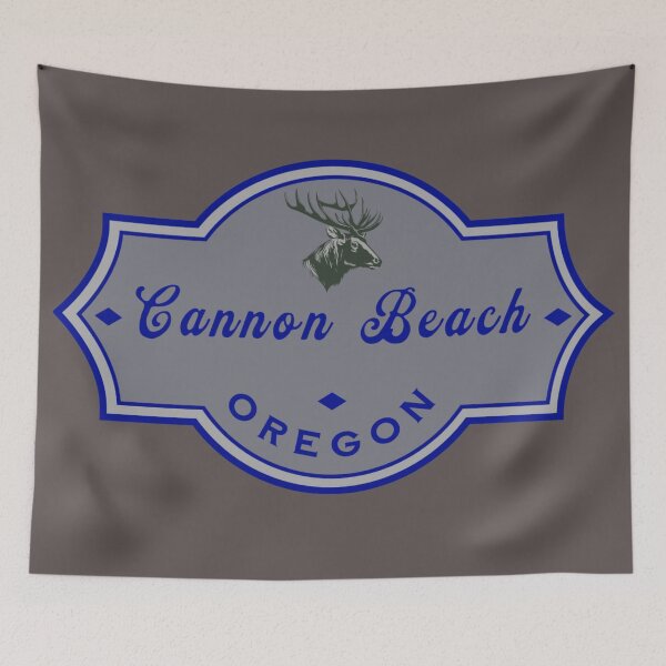 Item preview, Cannon Beach Oregon Vintage Badge Design with Elk designed and sold by American Travels.