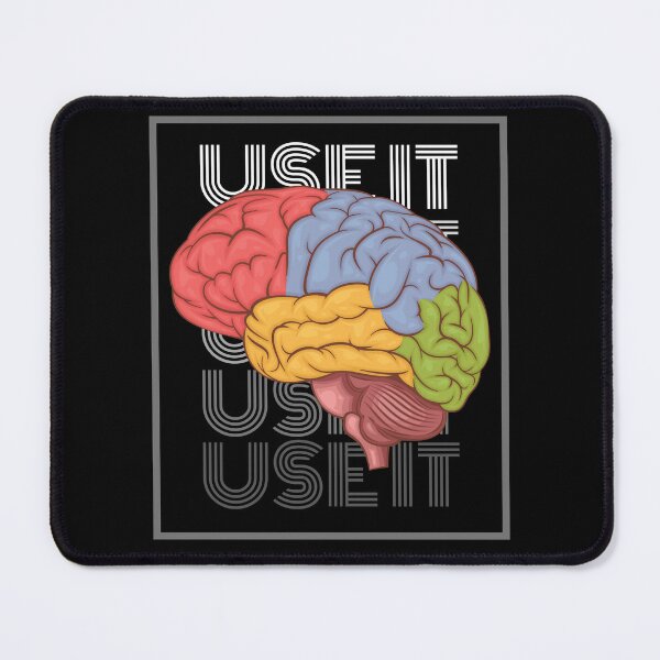 Item preview, Colorful Brain Illustration with "USE IT" Motivational Text designed and sold by EchoPrint Co..