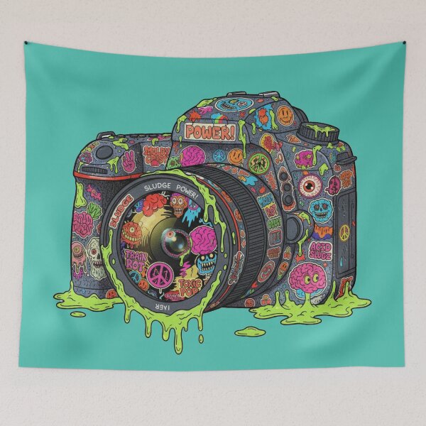 Item preview, Shutter Madness: Sticker Bombed DSLR Camera designed and sold by unthinkabletees.