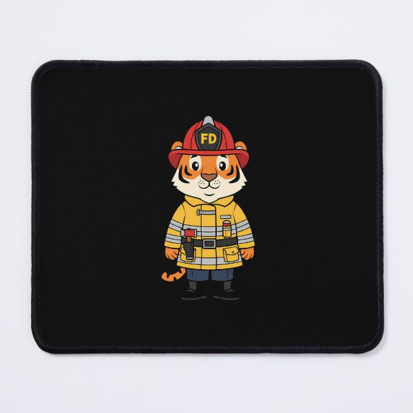 Item preview, Cute Tiger Firefighter Hero - Brave Cartoon Fireman designed and sold by jusmich.
