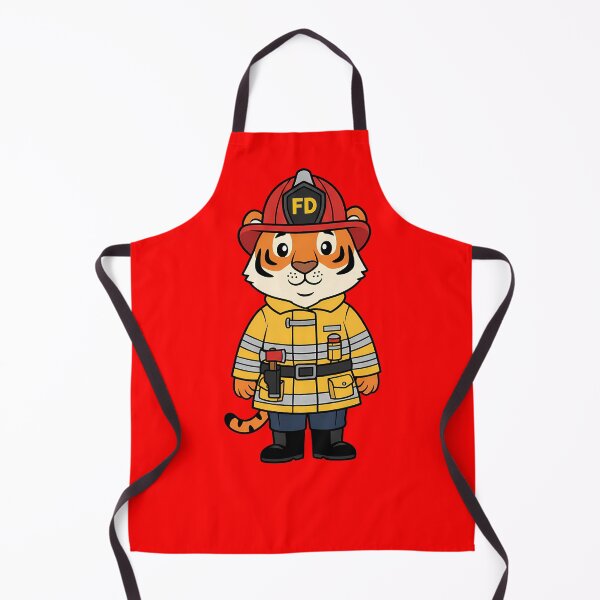 Item preview, Cute Tiger Firefighter Hero - Brave Cartoon Fireman designed and sold by jusmich.