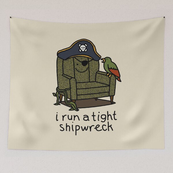 Item preview, I Run A Tight Shipwreck Pirate Captains Chair Pun designed and sold by ellenhenry.