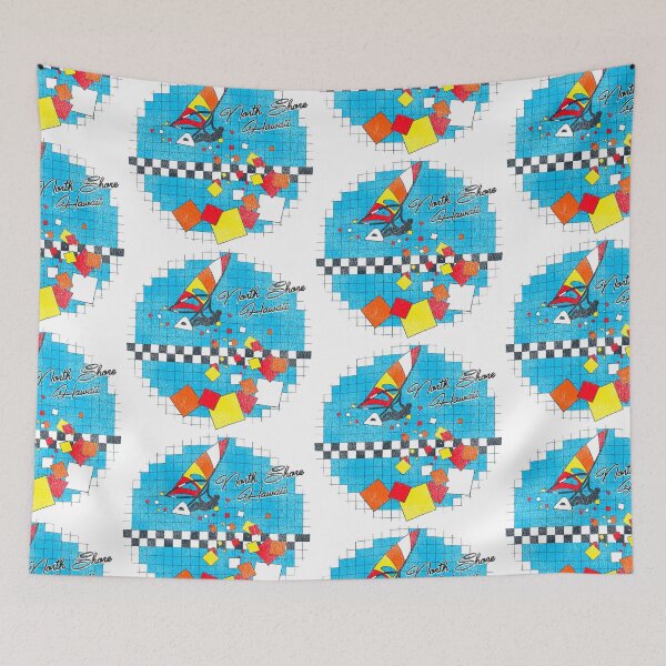 Item preview, Retro 70s/80s Style Windsurfing Graphic North Shore Hawaii designed and sold by darklordpug.