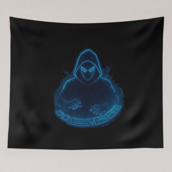 Item preview, Neon Hacker With Digital Cards (Center Print) designed and sold by W-Rm.