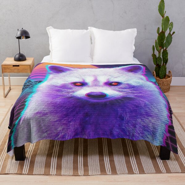 Item preview, Cyberpunk Glitch Albino Raccoon designed and sold by ThirdEyeDesign1.