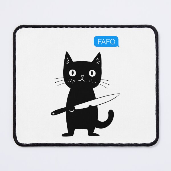 Item preview, Black Cat Text Message Bubble FAFO designed and sold by SaltedBeachPaperie.