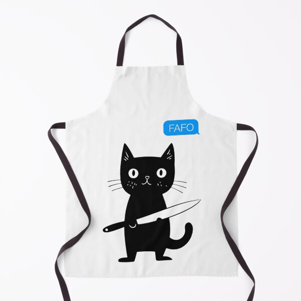 Item preview, Black Cat Text Message Bubble FAFO designed and sold by SaltedBeachPaperie.