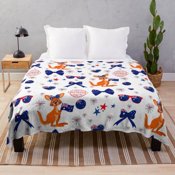 Item preview, Australia Day Kangaroo Patriotic Pattern designed and sold by SaltedBeachPaperie.