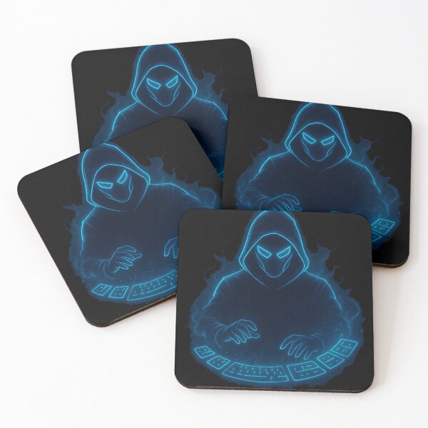 Item preview, Neon Hacker With Digital Cards (Minimal Chest Print) designed and sold by W-Rm.