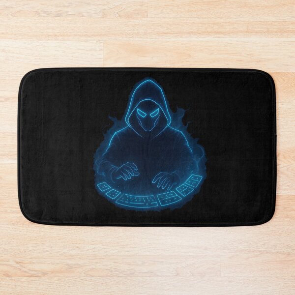 Item preview, Neon Hacker With Digital Cards (Minimal Chest Print) designed and sold by W-Rm.
