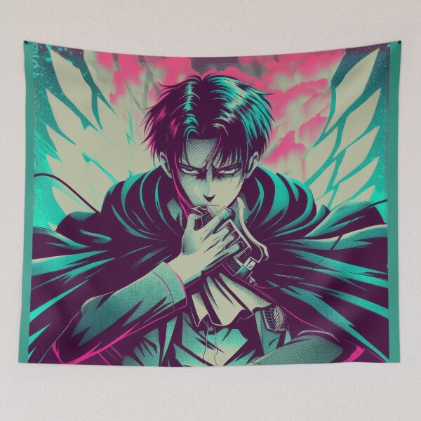 Artikelvorschau, Levi Ackerman, Neon-Titanentöter entworfen und verkauft von AnimeArsenalPrints.