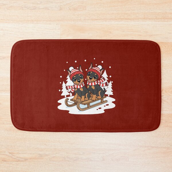 Item preview, Cute Doberman Pinscher Sledding Puppy | Happy Winter Puppy designed and sold by The Real Life Symphony.
