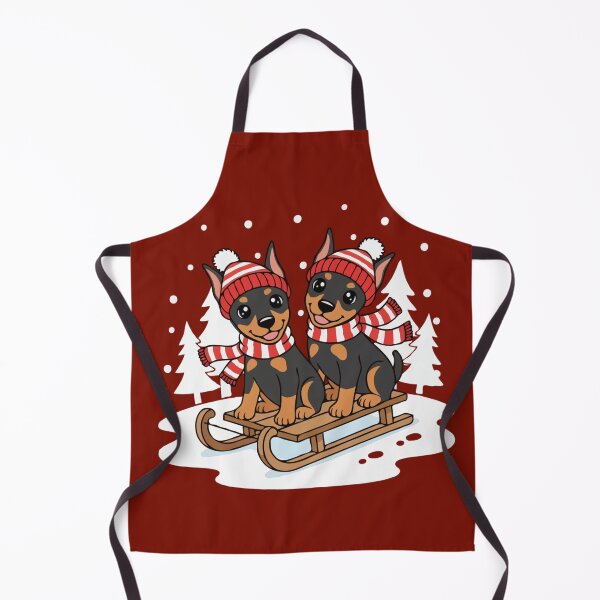 Item preview, Cute Doberman Pinscher Sledding Puppy | Happy Winter Puppy designed and sold by The Real Life Symphony.