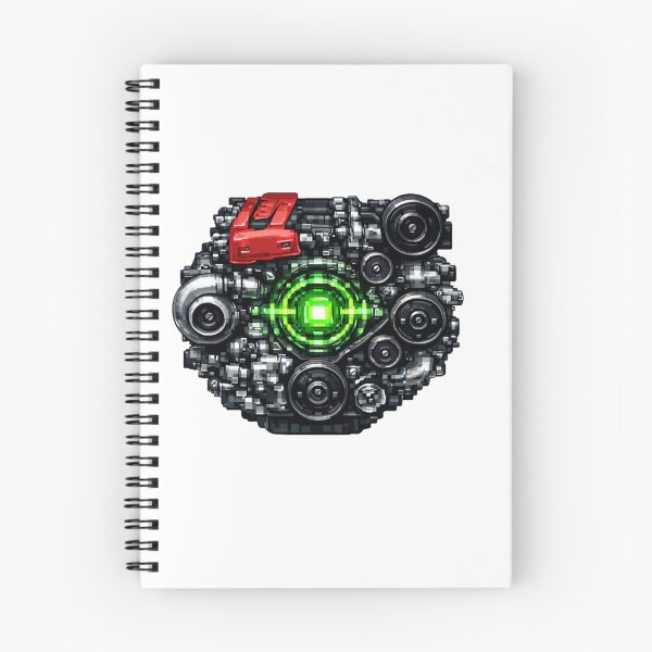 Item preview, Futuristic Pixel Engine Illustration | Cyberpunk Mechanical Art with Neon Core designed and sold by TorqueThread.