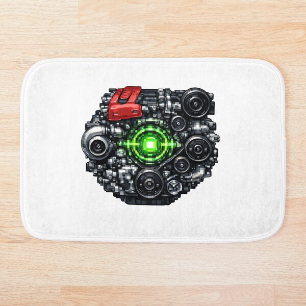 Item preview, Futuristic Pixel Engine Illustration | Cyberpunk Mechanical Art with Neon Core designed and sold by TorqueThread.
