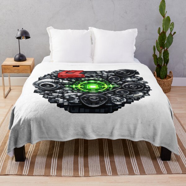 Item preview, Futuristic Pixel Engine Illustration | Cyberpunk Mechanical Art with Neon Core designed and sold by TorqueThread.
