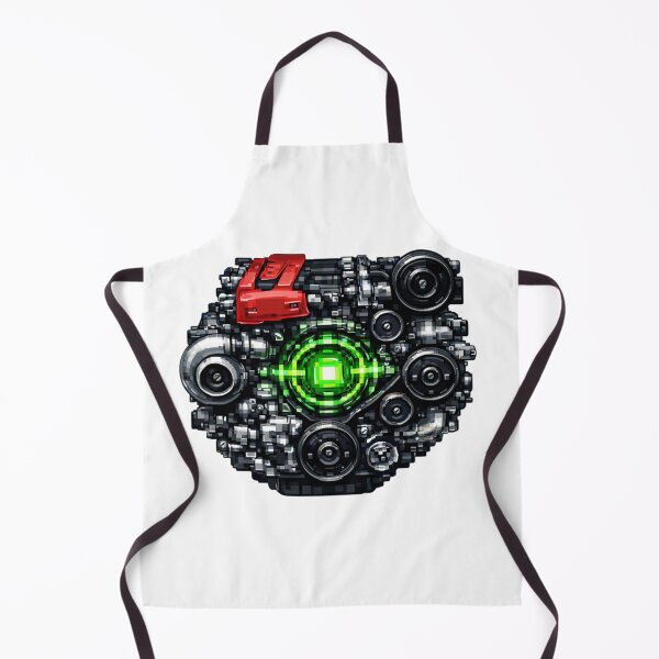 Item preview, Futuristic Pixel Engine Illustration | Cyberpunk Mechanical Art with Neon Core designed and sold by TorqueThread.