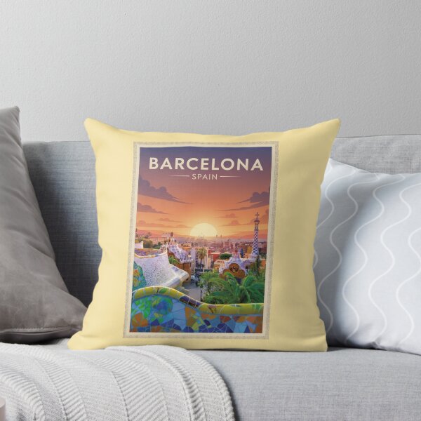 Item preview, Barcelona Vintage Travel Art - Park Guell - Spain designed and sold by Wanderprintt.