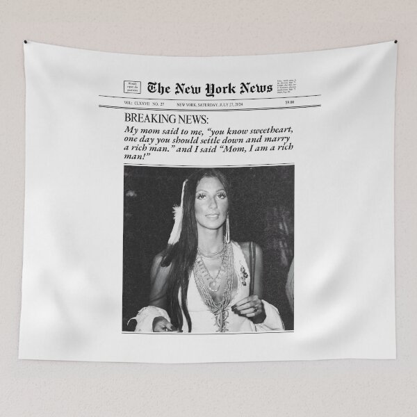 Item preview, Mom I Am A Rich Man Cher Quote designed and sold by SaltedBeachPaperie.