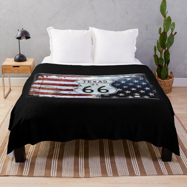 Item preview, Route 66 Texas Vintage American Flag License designed and sold by Oniyasha.