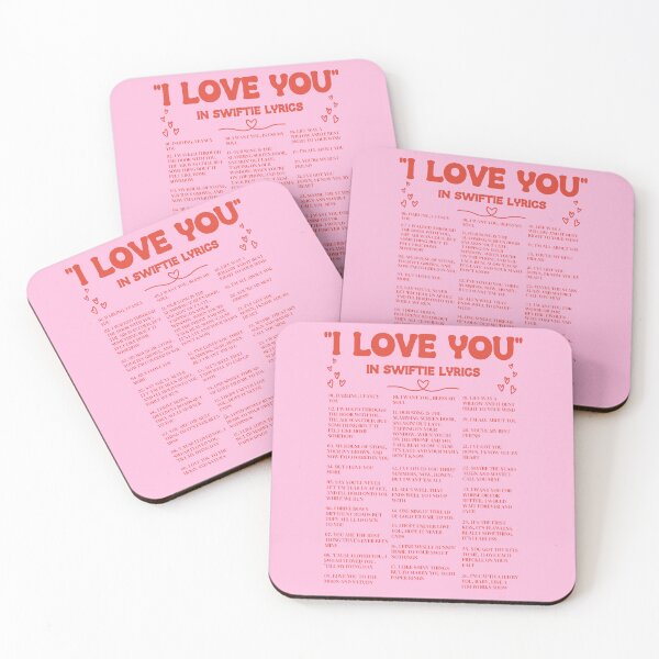Item preview, I Love You in Swiftie Lyrics - Pink, Red designed and sold by SaltedBeachPaperie.