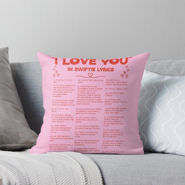 Item preview, I Love You in Swiftie Lyrics - Pink, Red designed and sold by SaltedBeachPaperie.