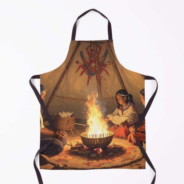 Item preview, Native American women and sacred fire designed and sold by Schoenenwald - Illustrations Uniques et Originales.