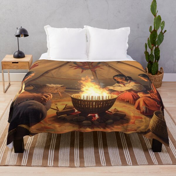 Item preview, Native American women and sacred fire designed and sold by Schoenenwald - Illustrations Uniques et Originales.