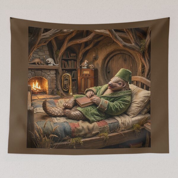 Item preview, Happy Pangolin Snuggled up in His Borrow designed and sold by Tridentulus.
