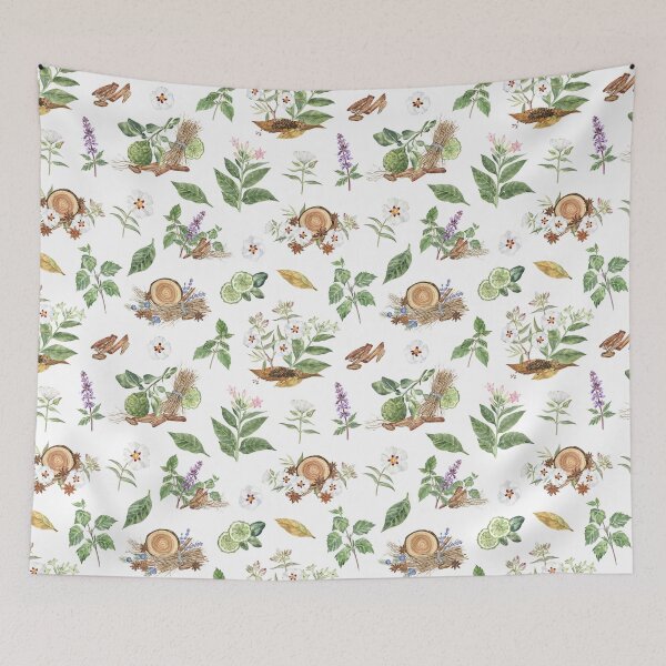 Item preview, Fragrant Plants Botanical Pattern designed and sold by Flowersforbear.