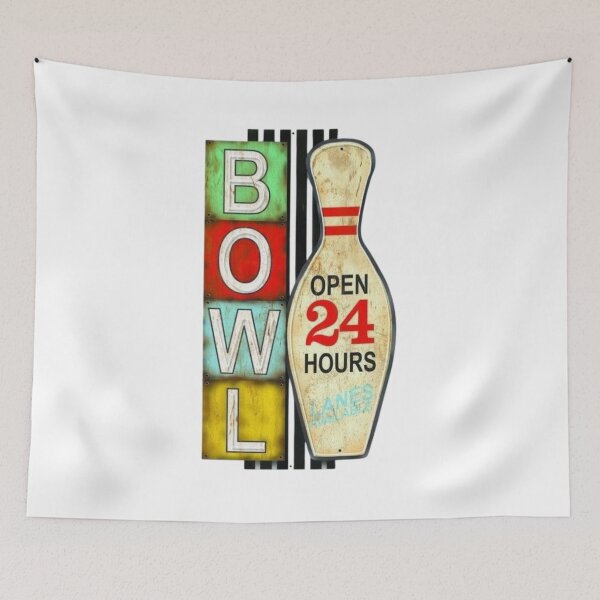 Item preview, Bowling Alley Vintage Sign Open 24 Hours designed and sold by Oniyasha.