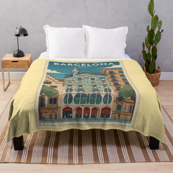 Item preview, Barcelona Vintage Travel Art - Casa Batlló - Spain designed and sold by Wanderprintt.