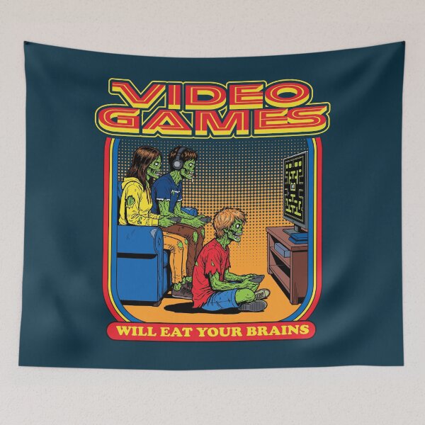 Item preview, Video Games Will Eat Your Brains Dks designed and sold by Alema Art.