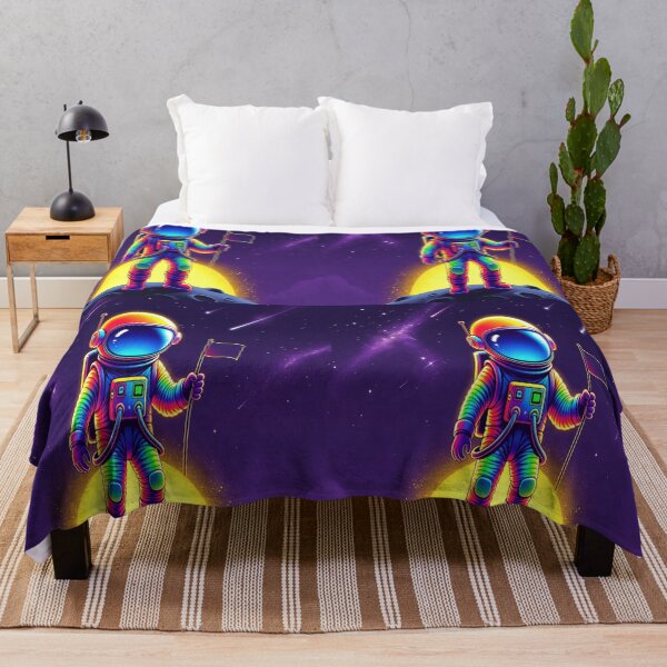 Item preview, Copy of Retro Neon Astronaut Waving from Moon Vaporwave Art designed and sold by NovaDigitalArt45.