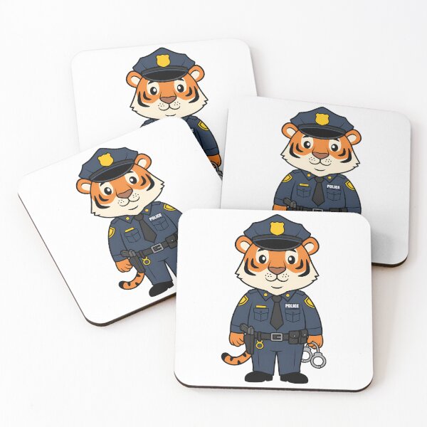 Item preview, Brave Tiger Police Officer - Cute Cartoon Cop Hero designed and sold by jusmich.