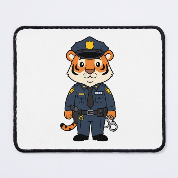 Item preview, Brave Tiger Police Officer - Cute Cartoon Cop Hero designed and sold by jusmich.