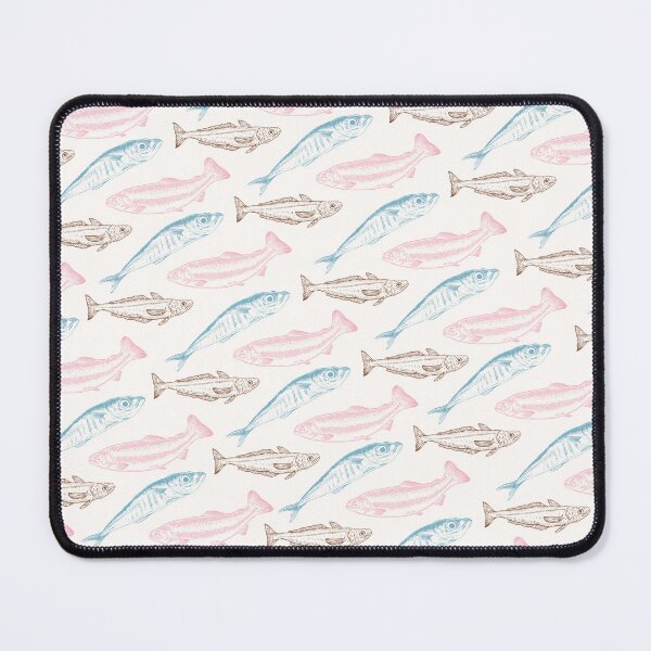 Item preview, Cute Fish Collage - Pink, Blue, Brown designed and sold by SaltedBeachPaperie.