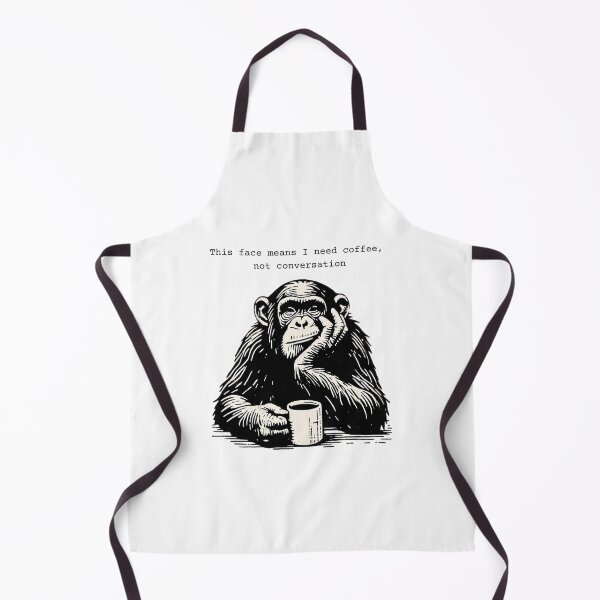 Item preview, This Face Means I Need Coffee, Not Conversation : Funny Monkey Illustration designed and sold by Kruti Collection.